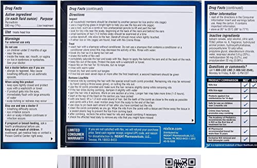 Nix Lice Killing Crème Rinse Family Pack, 4 Fl Oz with 2 Nit Combs D362482