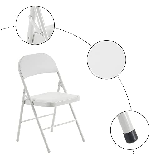 4PCS Elegant Folding Metal Chairs with Padded Seats, Grey T903