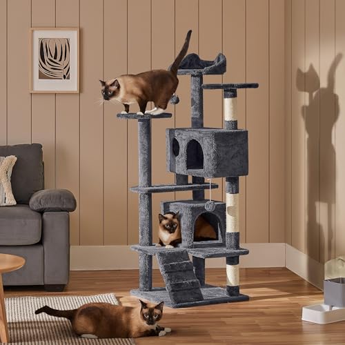 Yaheetech 54in Cat Tree Tower Condo Furniture with Scratch Post Y196