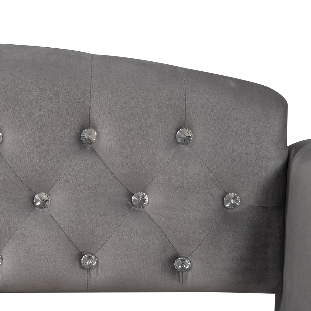 Euroco Twin Size Tufted Button Daybed Gray X460649