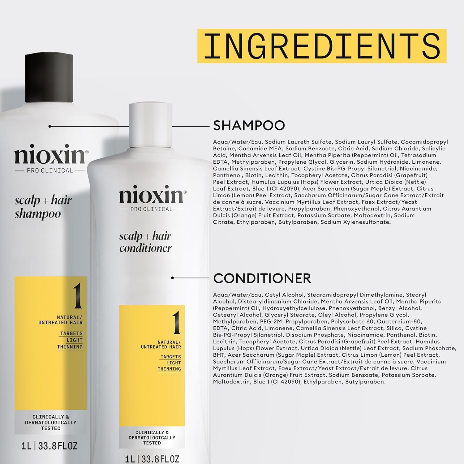 Nioxin System 1 Shampoo & Conditioner Prepack, 33.8 fl oz F289