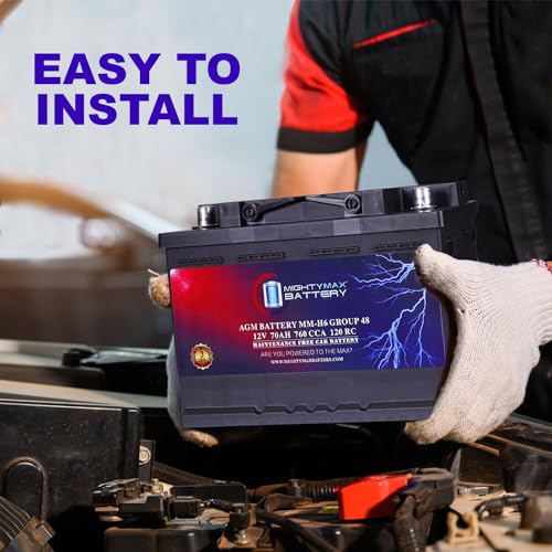Mighty Max Battery MM-H5 Start and Stop Car Battery, Group Size 47, 12V 60AH AGM E158