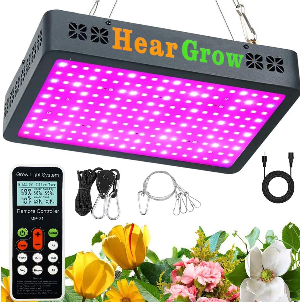 2000W Led Grow Light for Indoor Plants 5.5x5.5ft Coverage Grow Light With Auto ON/Off Timer Full Spectrum Grow Light Fixture with Remote Control,200PCS Samsung Diodes for Hydroponic Plants Veg&Bloom