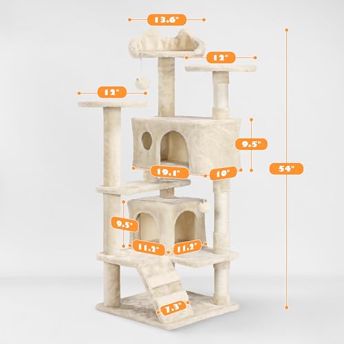 Yaheetech 54in Cat Tree Tower Condo Furniture with Scratch Post Y196
