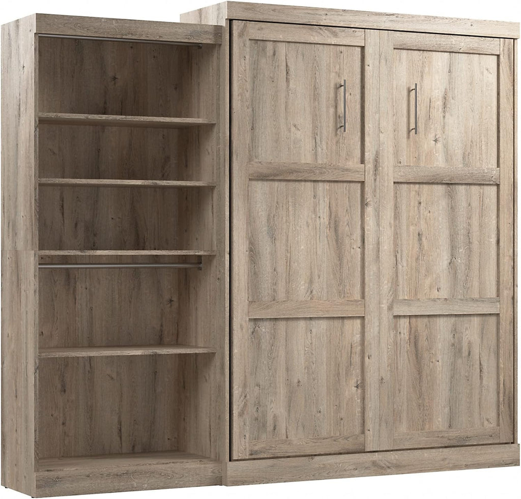 BESTAR Pur Murphy, Space-Saving Wall Bed for Multipurpose Room, QUEEN, Rustic Brown