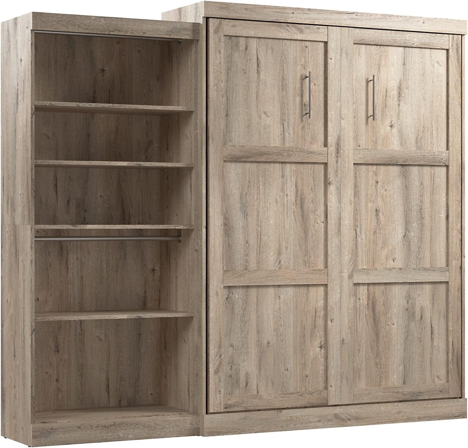 BESTAR Pur Murphy, Space-Saving Wall Bed for Multipurpose Room, QUEEN, Rustic Brown