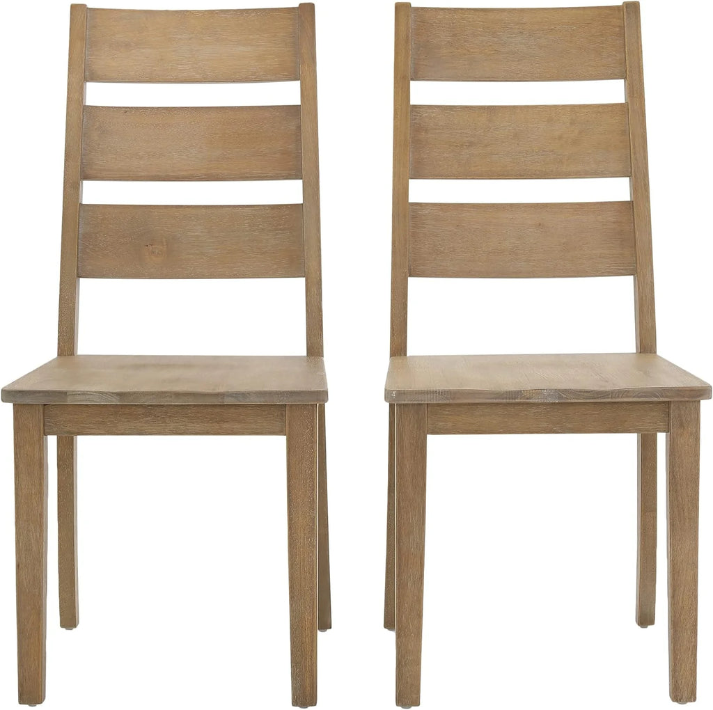Joanna 2-Piece Ladder Back Dining Chair Set, Rustic Brown R5313