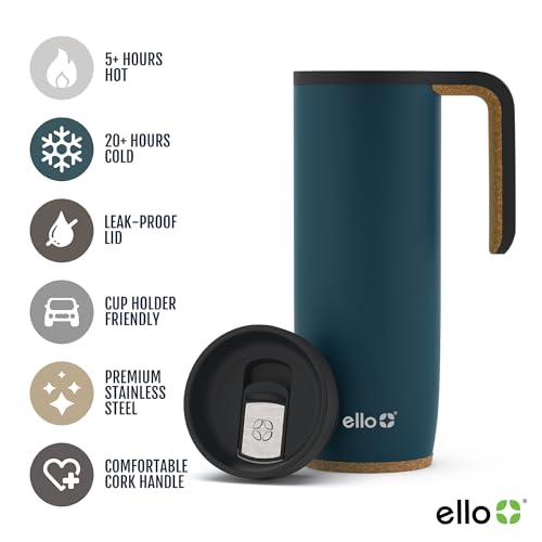 Ello Magnet 18oz Vacuum Insulated Stainless Steel Travel Mug with Leak-Proof Lid R23606