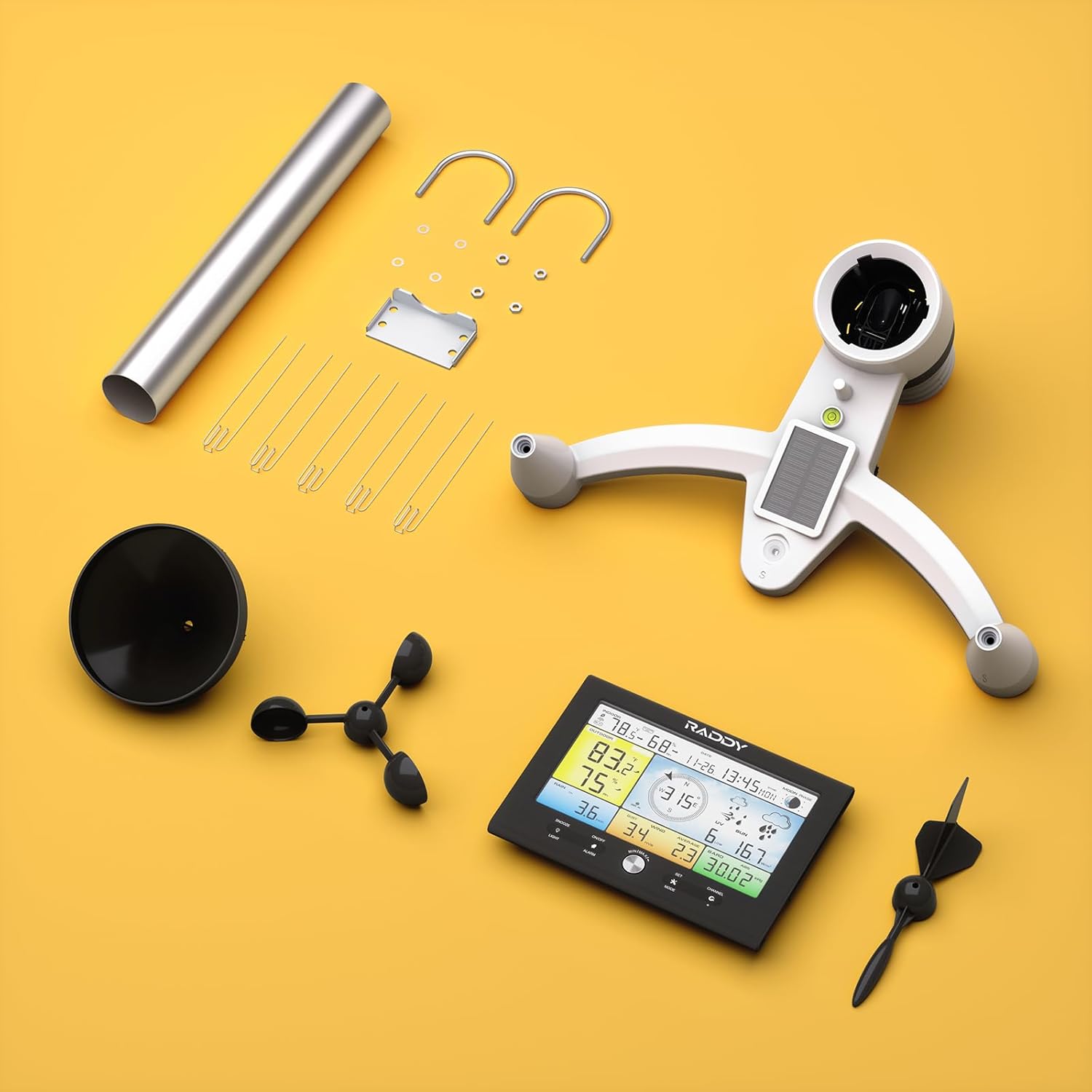 Raddy WF-100SE Wi-Fi Weather Station Indoor Outdoor with Rain Gauge B190