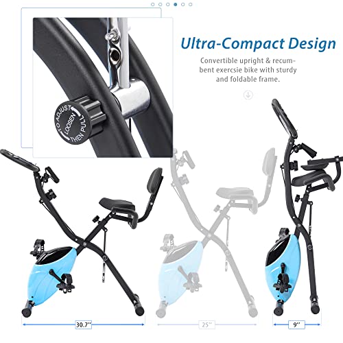 2-in-1 Recumbent & Upright Exercise Bike with Magnetic Resistance J607999