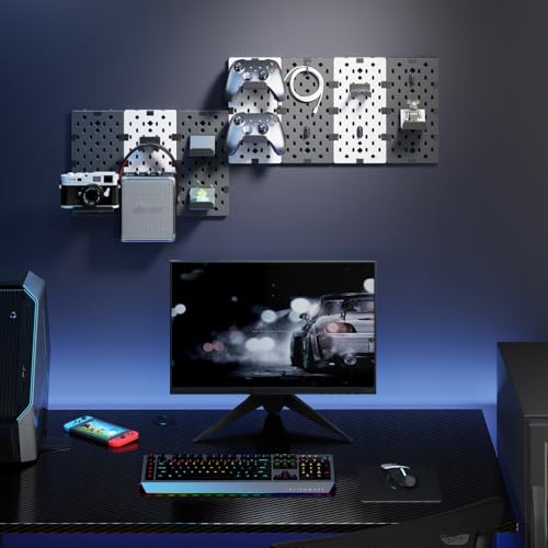 PEGZONE Controller and Headphone Holder Wall Mount, Modular Gaming Pegboard with Accessories, Black & Red R81990