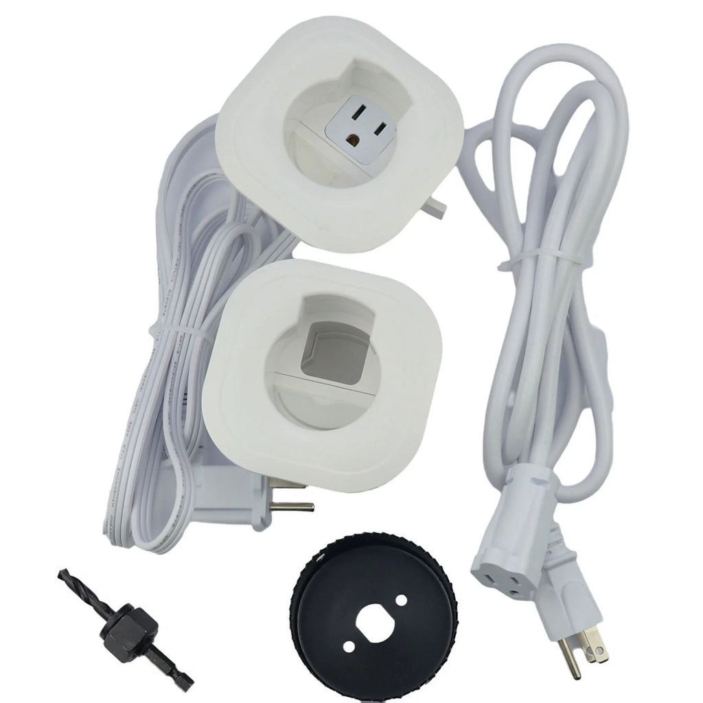In-Wall Cable Management Kit for TV Wires, White, with Drill Bit B797687