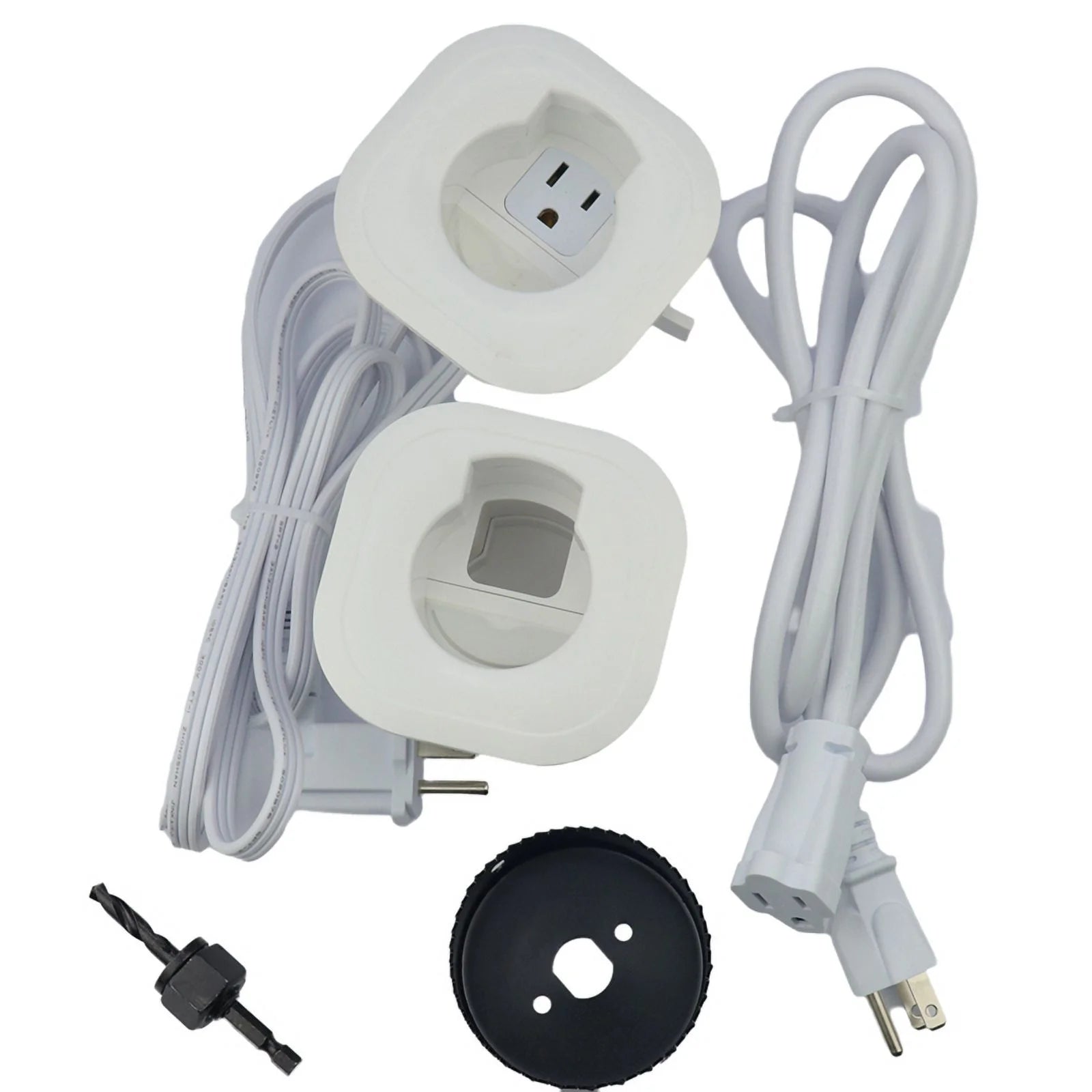 In-Wall Cable Management Kit for TV Wires, White, with Drill Bit B797687