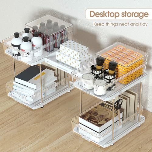 NIHEHAG 2 Tier Clear Under Sink Organizer with Slide-Out Storage U9996