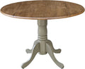 Inch Dual 42 Drop Leaf Dining Table, Distressed Hickory/Stone