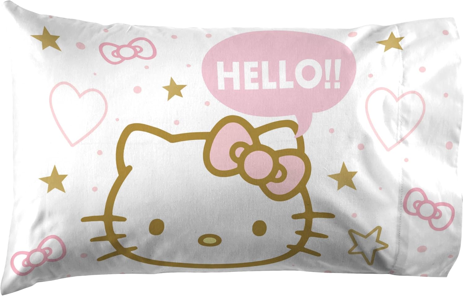 Hello Kitty Twin Size Sheet Set - 3 Piece Microfiber Bedding with Reversible Pillow Covers Y868097