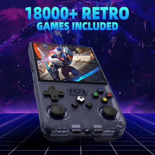 R36MAX Retro Handheld Game Console 64GB Preloaded Portable Emulator with 4.0-in HD IPS Screen E294502