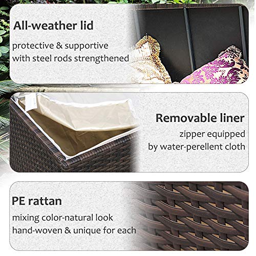 Super Patio Outdoor Storage Box, Brown Wicker, 88 Gallon O9653