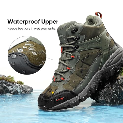 NORTIV 8 Men's Waterproof Hiking Boots Mid Trekking Shoes T67890