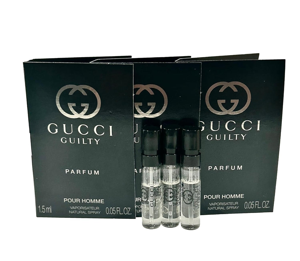 Gucci Guilty Sample Perfume MEN Guilty Guilty PARFUM Spray Pour Homme Size 1.5 ML / 0.05 (set of 3)
