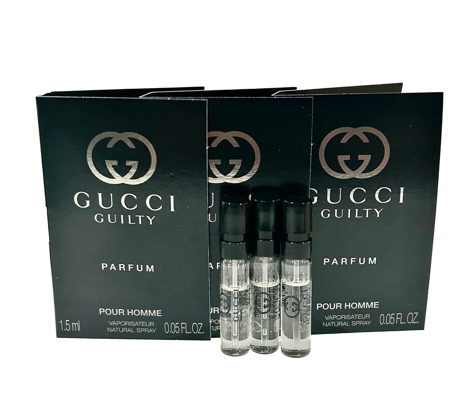 Gucci Guilty Sample Perfume MEN Guilty Guilty PARFUM Spray Pour Homme Size 1.5 ML / 0.05 (set of 3)
