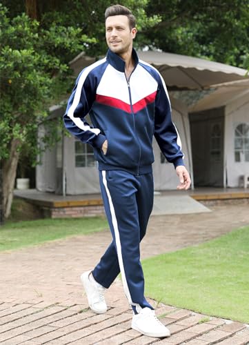 Men's 2 Piece Full Zip Track Suit Set D8634