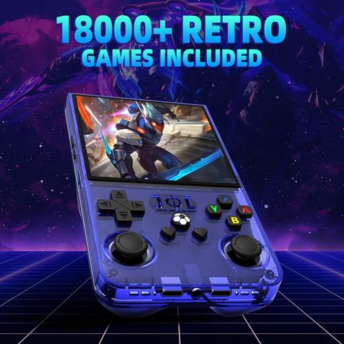 R36MAX Retro Handheld Game Console 64GB Preloaded Portable Emulator with 4.0-in HD IPS Screen E294502