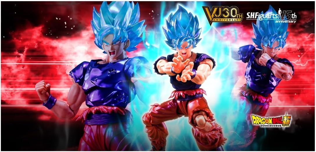 V Jump 30th S.H.Figuarts Super Saiyan God Son Goku Kaioken Kaio-Ken Japanese, Black