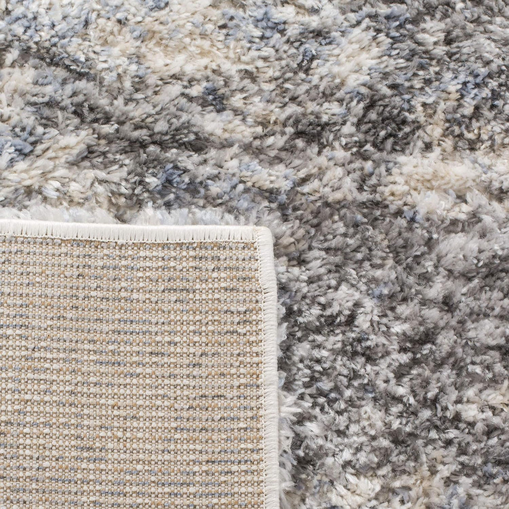 SAFAVIEH Berber Shag Runner Rug 2' x 22' Grey / Cream Q923850