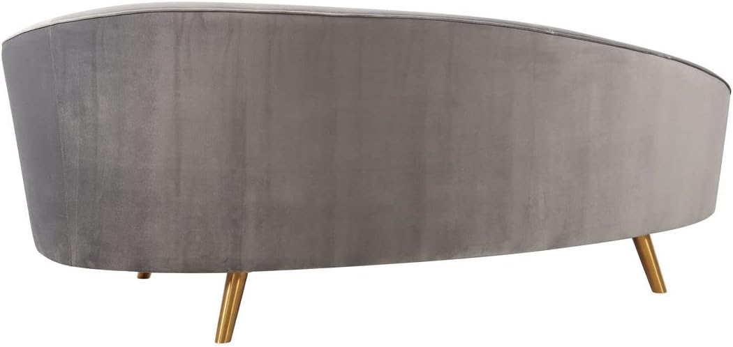TOV Furniture Cleopatra Velvet Upholstered Sofa Gray/Gold L4526