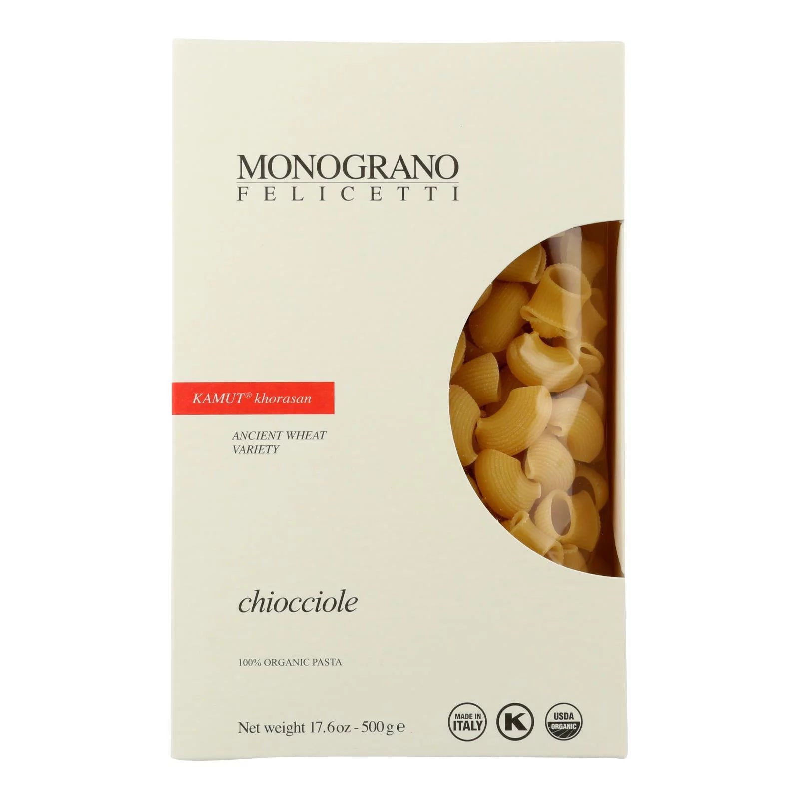 Monograno - Kamut Organic Chioccole - Case of 8 - 17.64 OZ