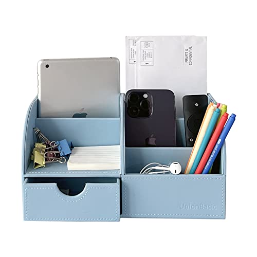 UnionBasic Desk Organizer Leather Pen Holder Storage Box, Black C712