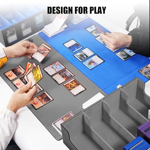 Trading Card Storage Box with Commander Display, 5-Row Deck Case, Black Purple B7043