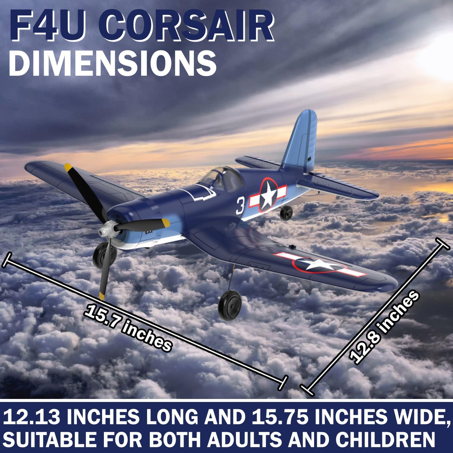 LEAMBE 4 Channel RC Plane F4U Corsair Ready to Fly Aircraft M54038