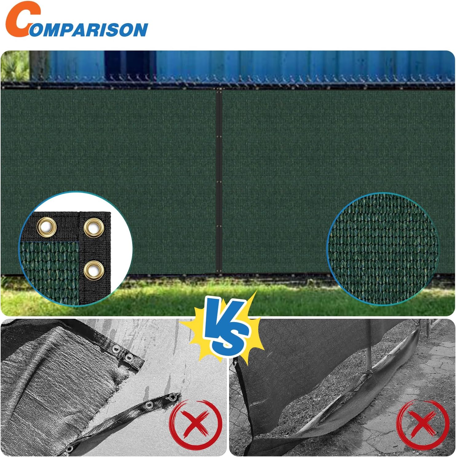 TANG Privacy Fence Screen Green 5' x 25' for Patio Garden Heavy Duty X890