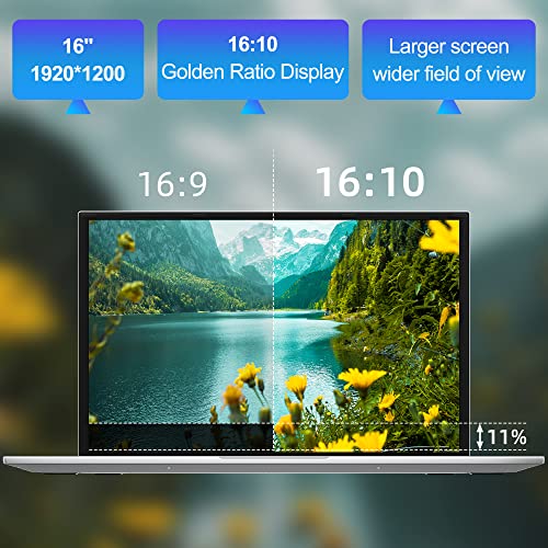 16 Inch Laptop, 16GB DDR4 512GB SSD, FHD IPS Display, Notebook Computer N511497