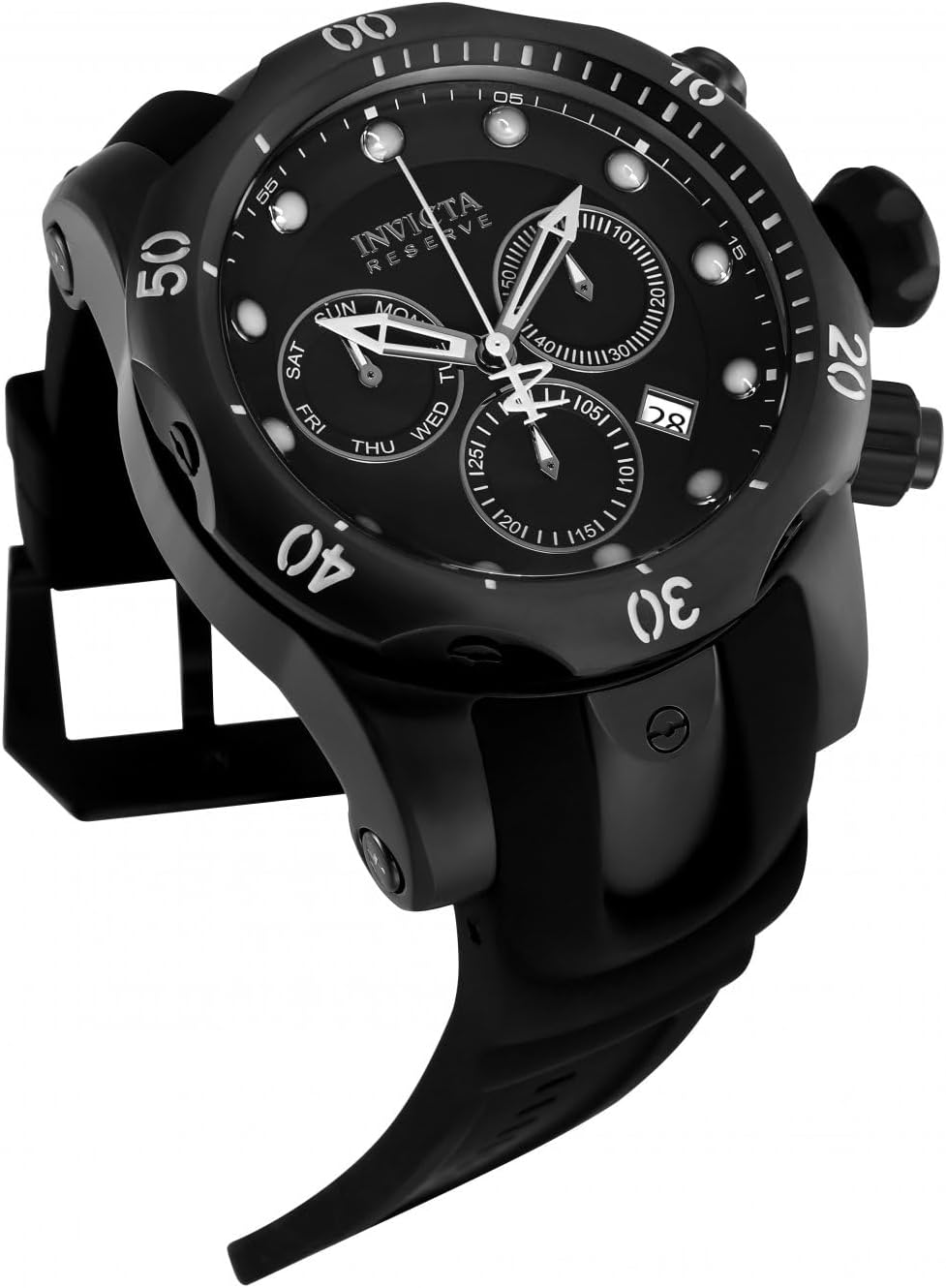 Invicta Men's Venom Reserve Black Stainless Steel Watch with Polyurethane Band G200057