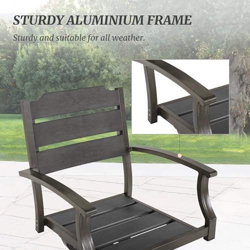 Bullard Outdoor Patio Dining Set 5Pcs with Umbrella Hole, Aluminum Frame B824