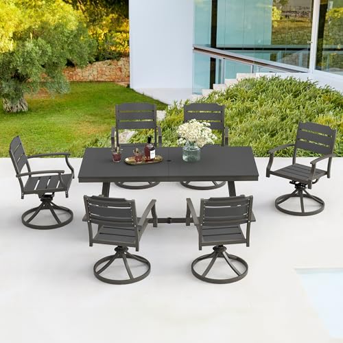 Bullard Outdoor Patio Dining Set 5Pcs with Umbrella Hole, Aluminum Frame B824