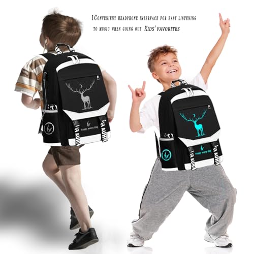 Boys Laptop Backpack with USB Port, Anti-Theft Lock, Blue C49819