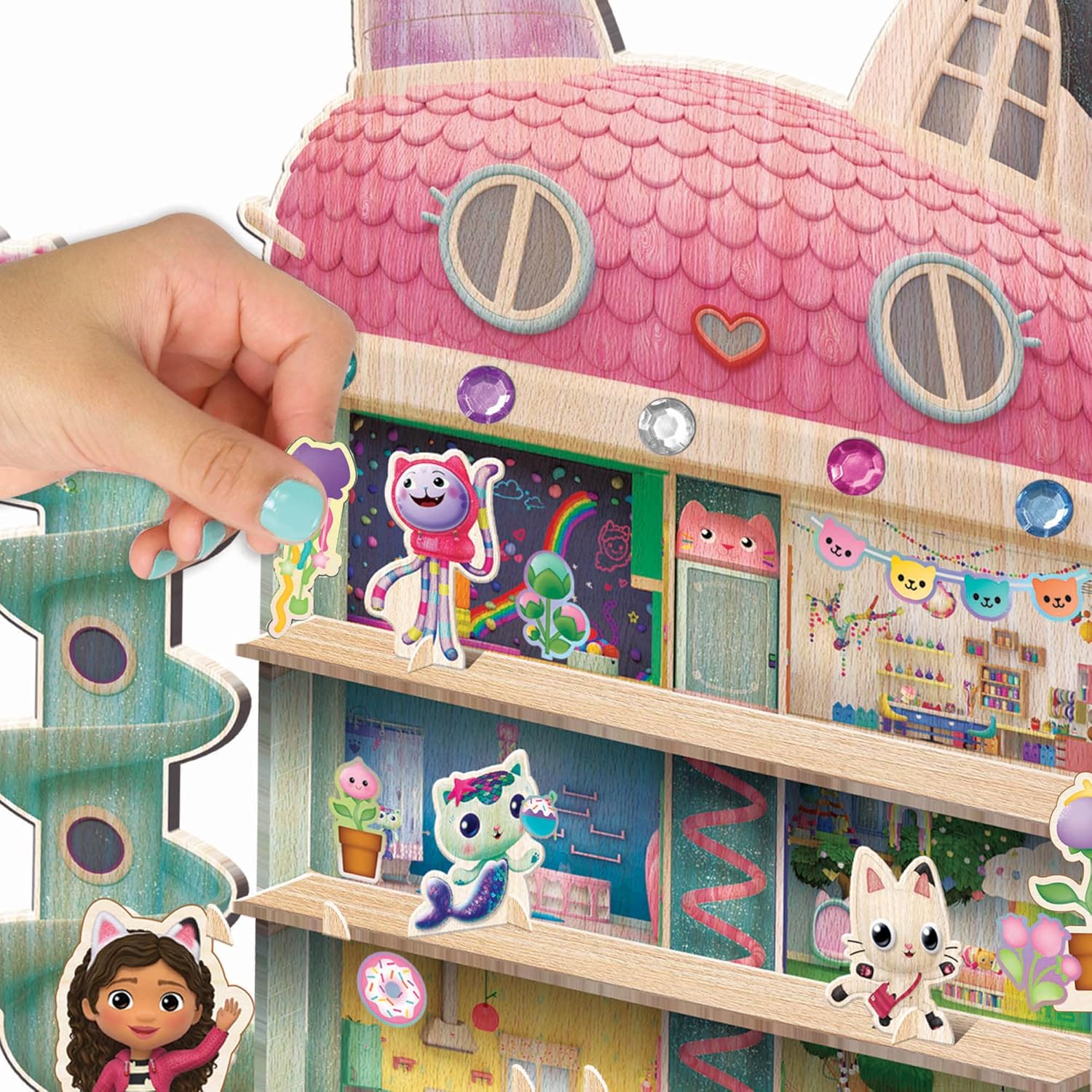 Tara Toys DreamWorks Gabby's Dollhouse Wood Dollhouse Activity for Toddlers Ages 3 and Up F67330