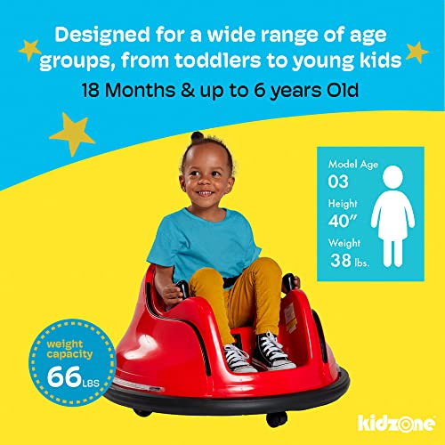 Kidzone 12V 2-Speed Electric Ride On Bumper Car for Kids with Remote Control J451509
