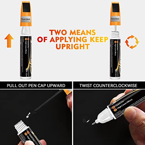 Touch Up Paint Pen for Cars, Scratch Repair, 0.4oz Black F95605