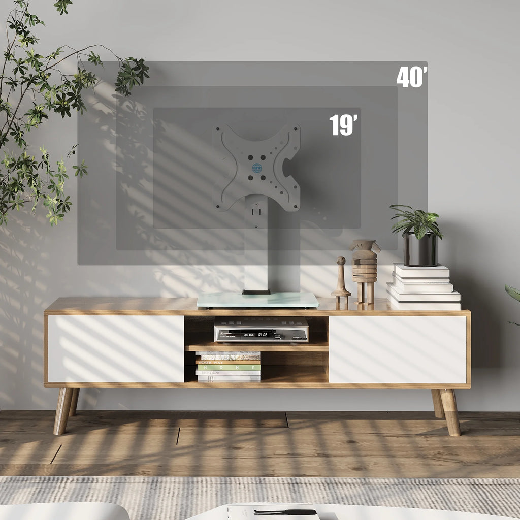 FITUEYES Universal TV Stand Tabletop TV Base with Swivel Mount, White H66685