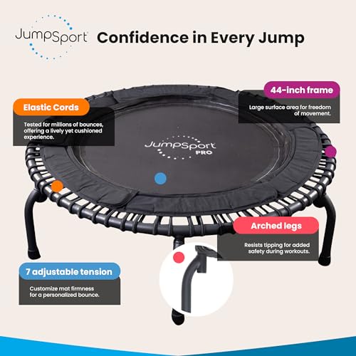 JumpSport 44 Inch Folding Fitness Trampoline with Arched Legs C728
