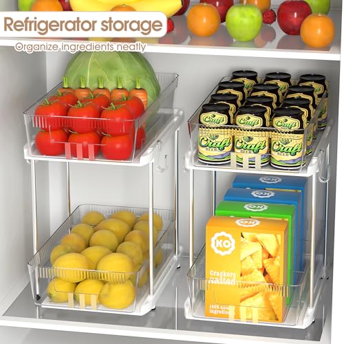 NIHEHAG 2 Tier Clear Under Sink Organizer with Slide-Out Storage U9996