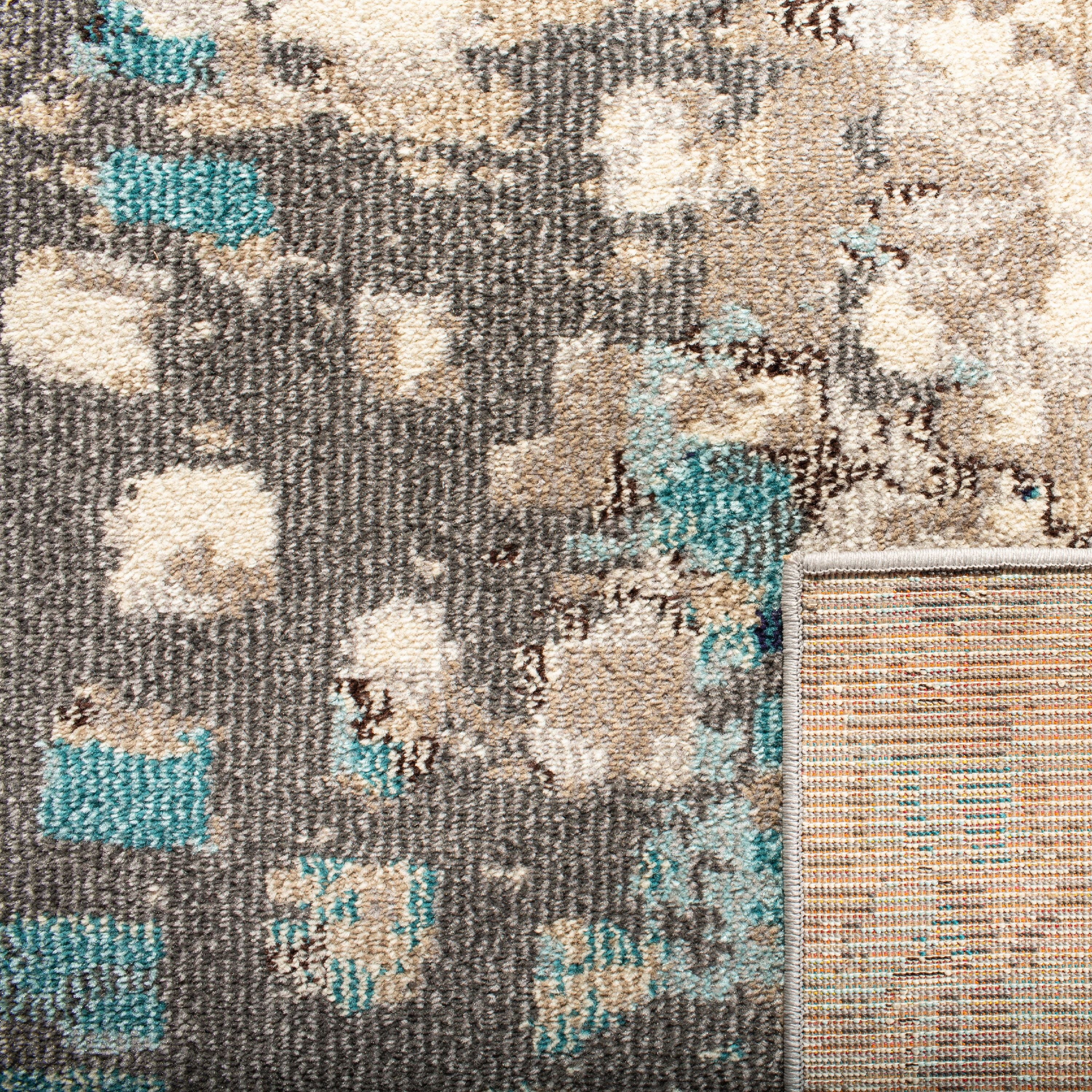 SAFAVIEH Madison Candelario Abstract Polka Dots Area Rug, Grey/Blue, 9' x 12' P633