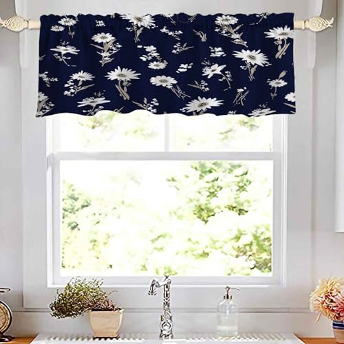 CAPSCEOLL Valances Curtain Paisley Floral Kitchen Rod Pocket Short Panels 52X18 R71743