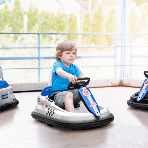 Aosom Toddler Bumper Car 6V Electric Ride-On with EVA Bumper Edges, Red X8428