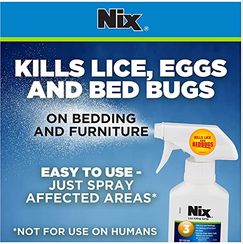 Nix Lice & Bed Bug Killing Spray for Home, Bedding & Furniture, 5 fl oz E2002
